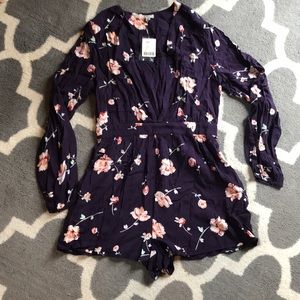 Floral long sleeve romper